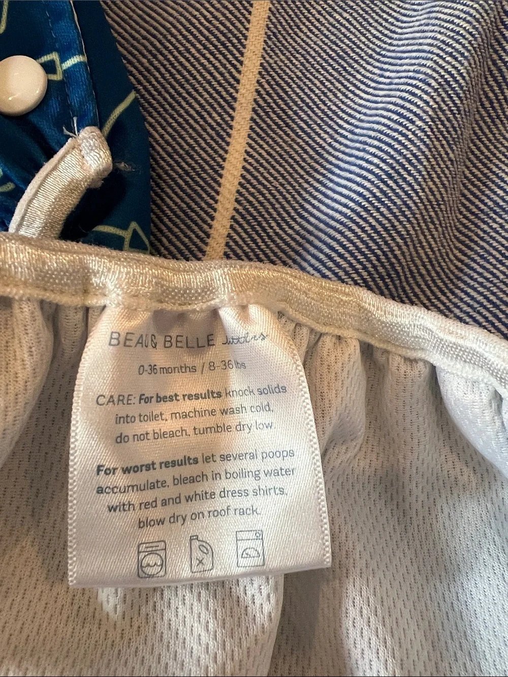 Reusable Swim Diaper - Blue Anchor Print and blue arrow